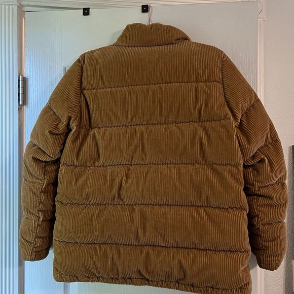 Patagonia Corduroy Fjord Puffer Coat Jacket Womens Small Cord Beige Nest Brown - Picture 6 of 6